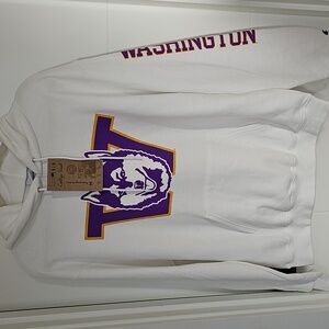 NWT University of Washington Huskies Champion White Purple & Gold Hoodie Sz M